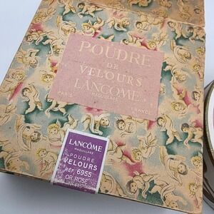 Vintage Lancome Poudre de Velours Face Powder No 115 Or Rose Cherub Box Paris